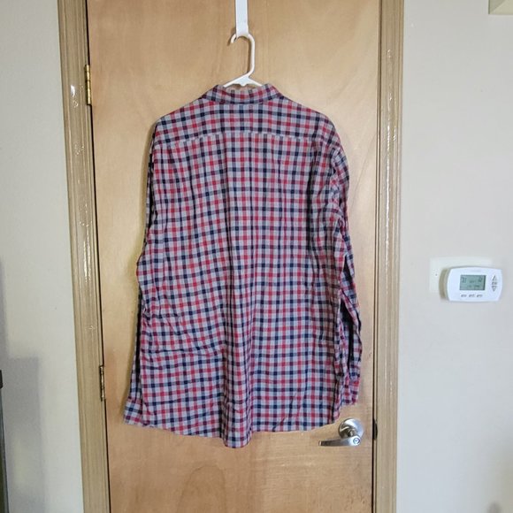 LL Bean XL Shirt Long Sleeve Plaid Red Blue Gray - Picture 6 of 6